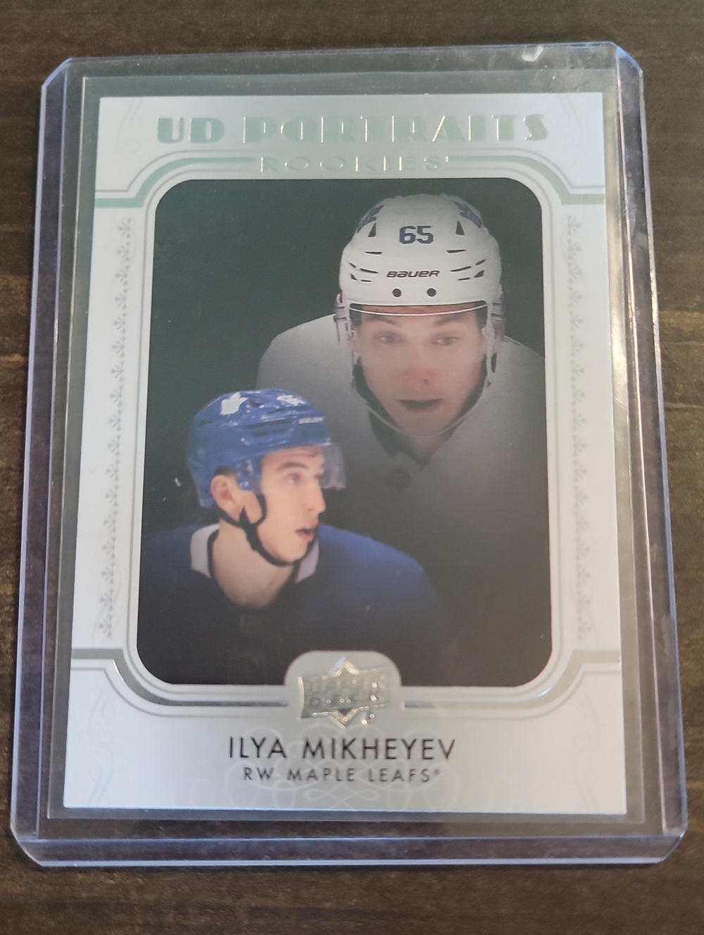 2019/20 Ilya Mikheyev UD Portraits Rookie Hockey Card - White & Blue